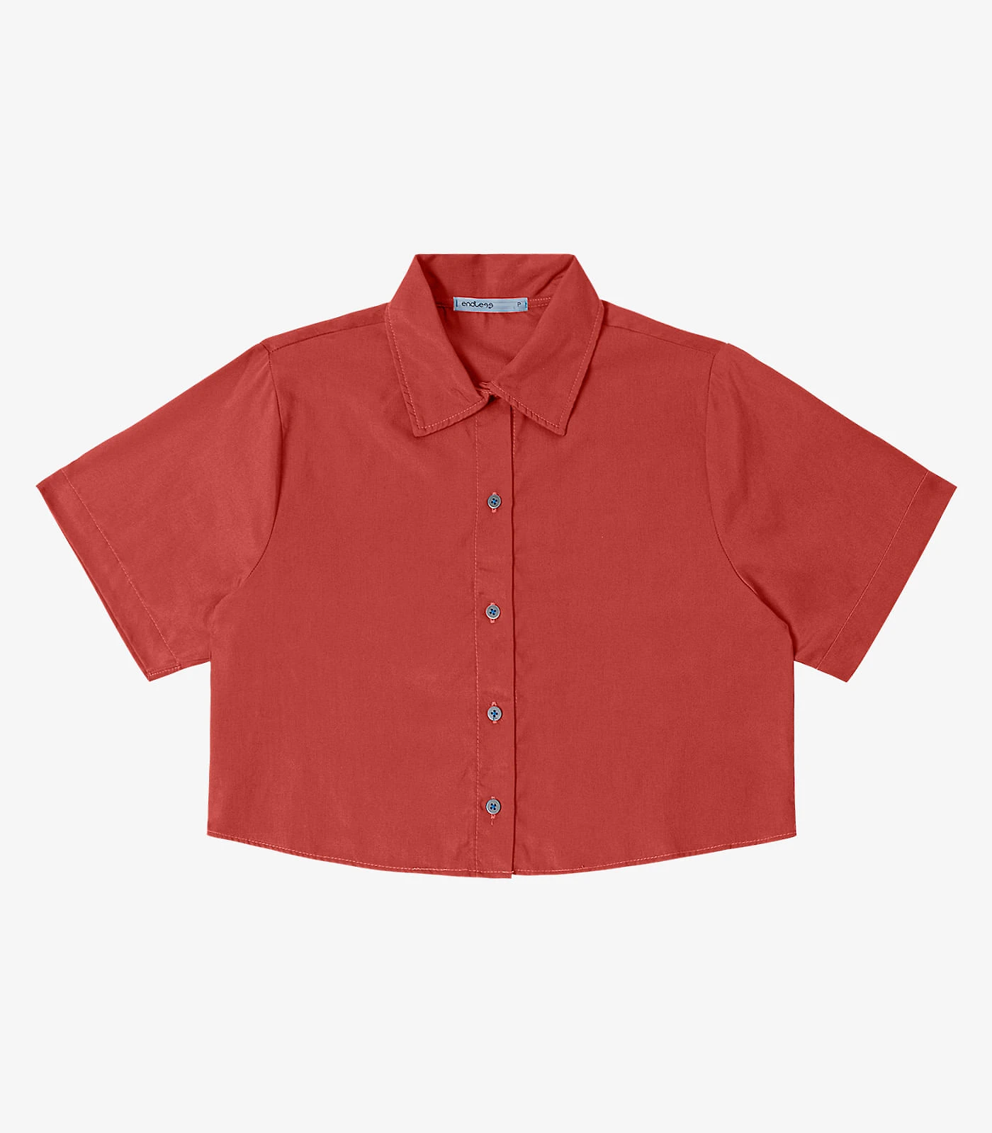 Camisa Feminina Manga Curta Com Gola Endless Marrom