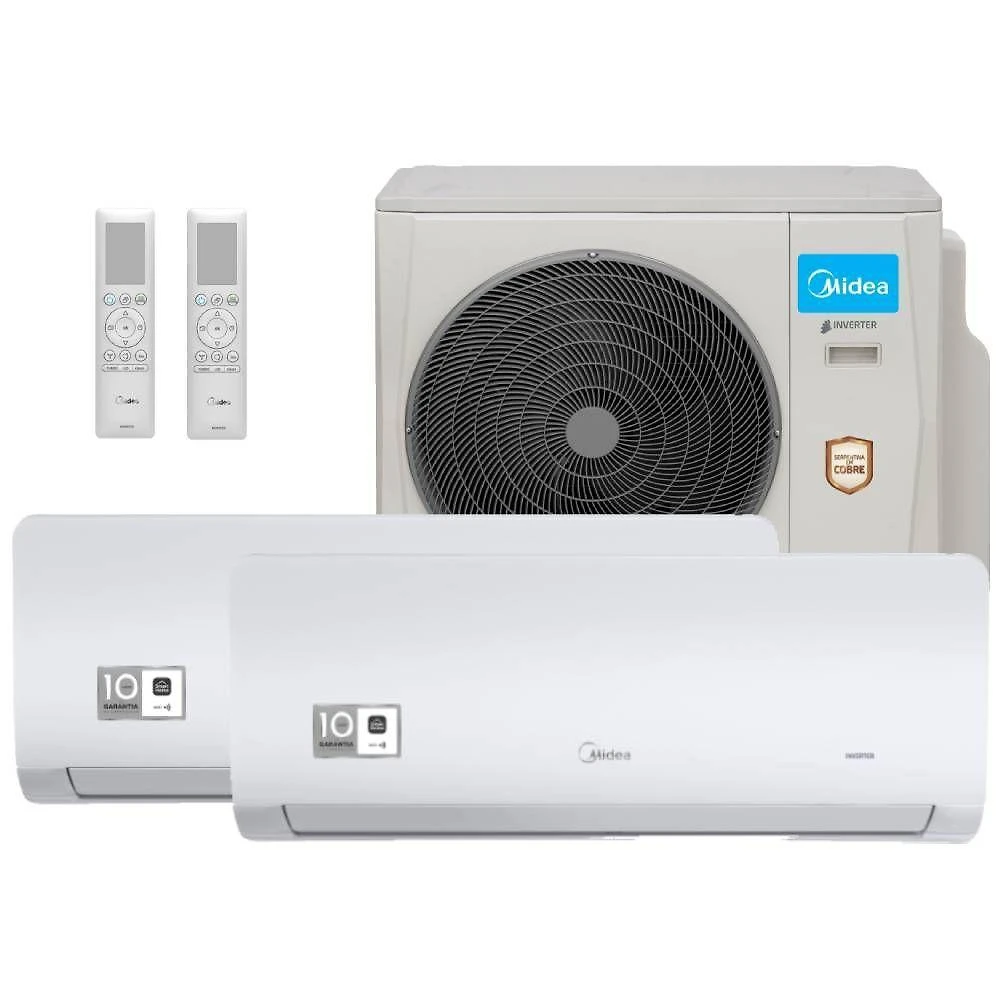 Ar condicionado multi split midea xtreme save 18000 btus 1x9000+1x12000 quente e frio inverter 220v 38mbmba18m5