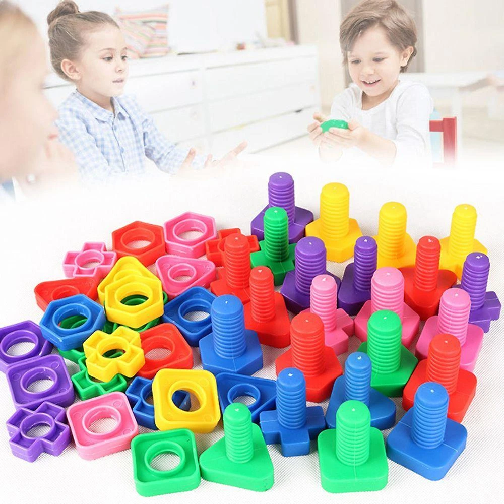 Brinquedo de Montar Infantil CY2103 com Blocos e Parafusos para Coordenação Motora