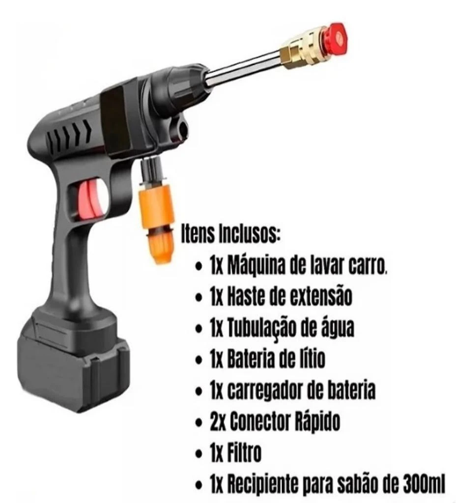 Miniatura Mini Vap Lavadora Jato Alta Pressão Portátil Sem Fio Bateria