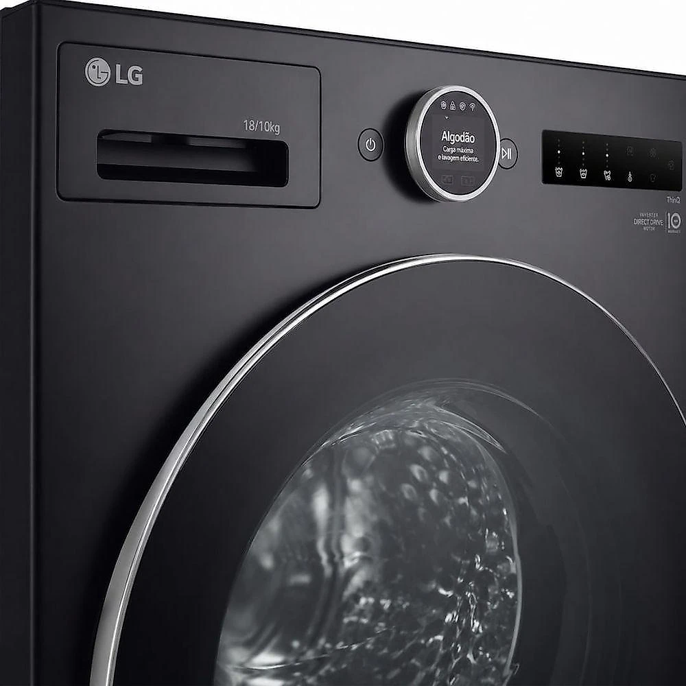 Lava e Seca LG WD18GNTS6B 18kg 10kg AI DD 2.0 Turbowash 360 graus  Preto 220V