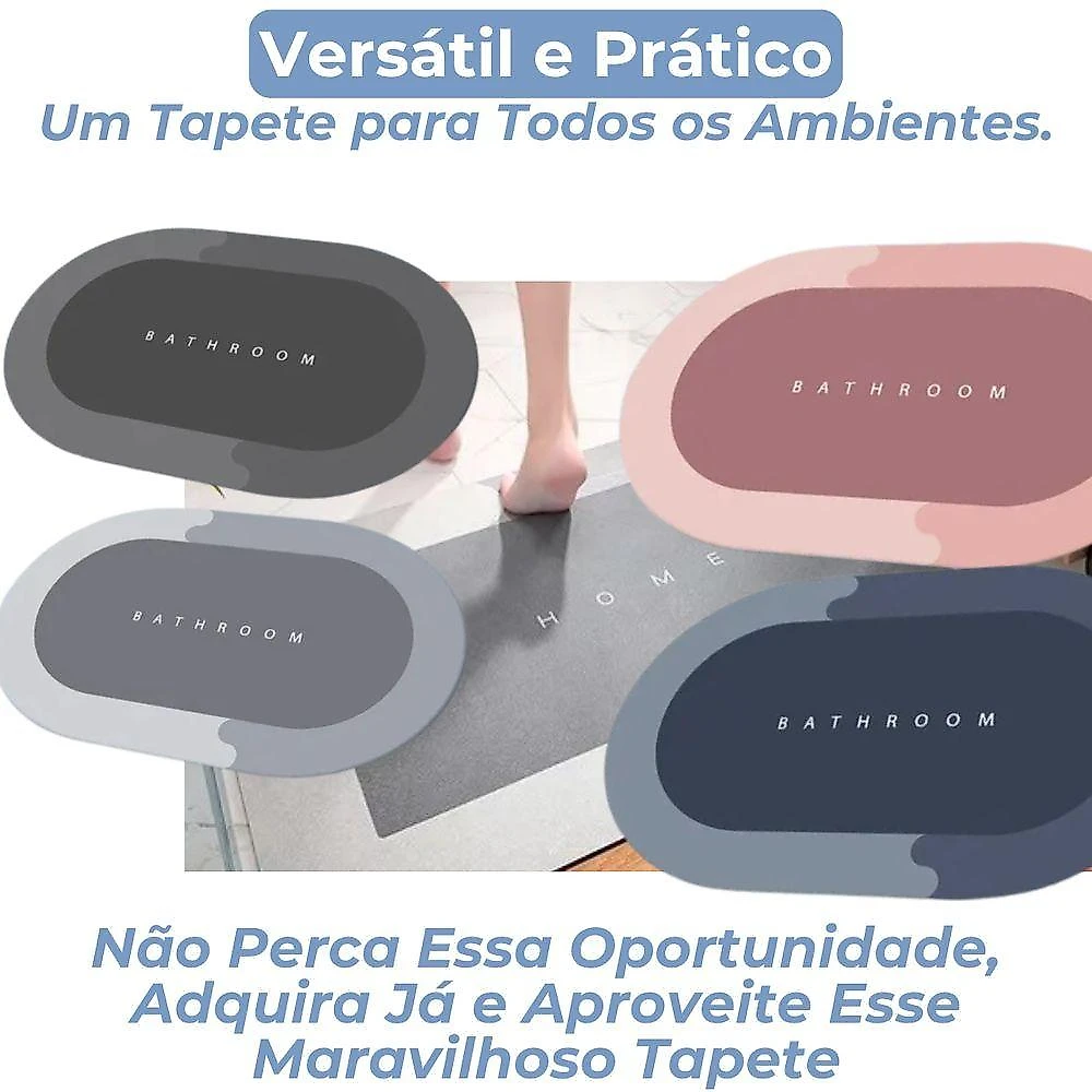 Tapete Antiderrapante Oval para Banheiro Pvc 58x38cm 1 Peça Texturizado Top Rio Comercial