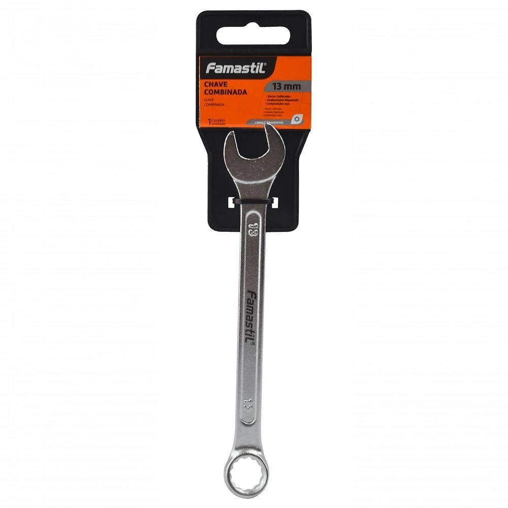 Chave Combinada 7mm Boca Fixa e Estrela Acabamento Resistente à Corrosão Famastil