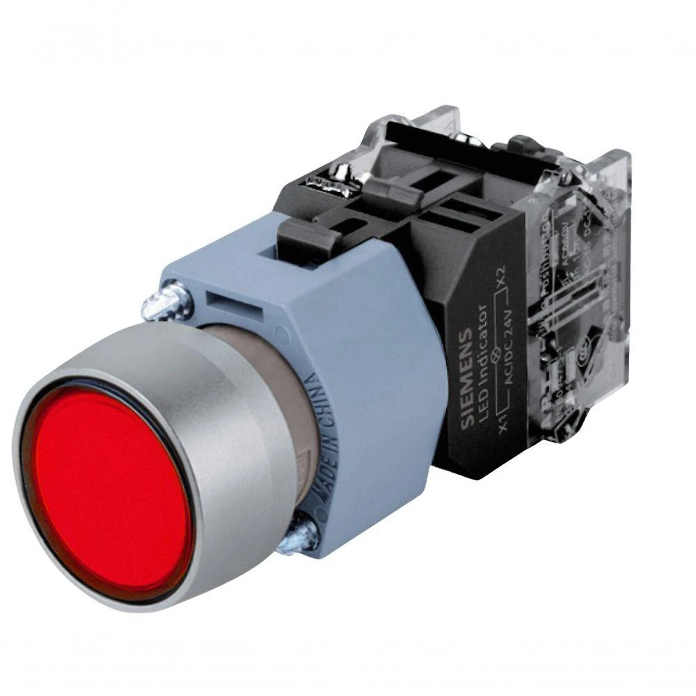 Botão Comando Completo Siemens 3SB7130-0AB20-1CA0 22mm Bivolt Vermelho