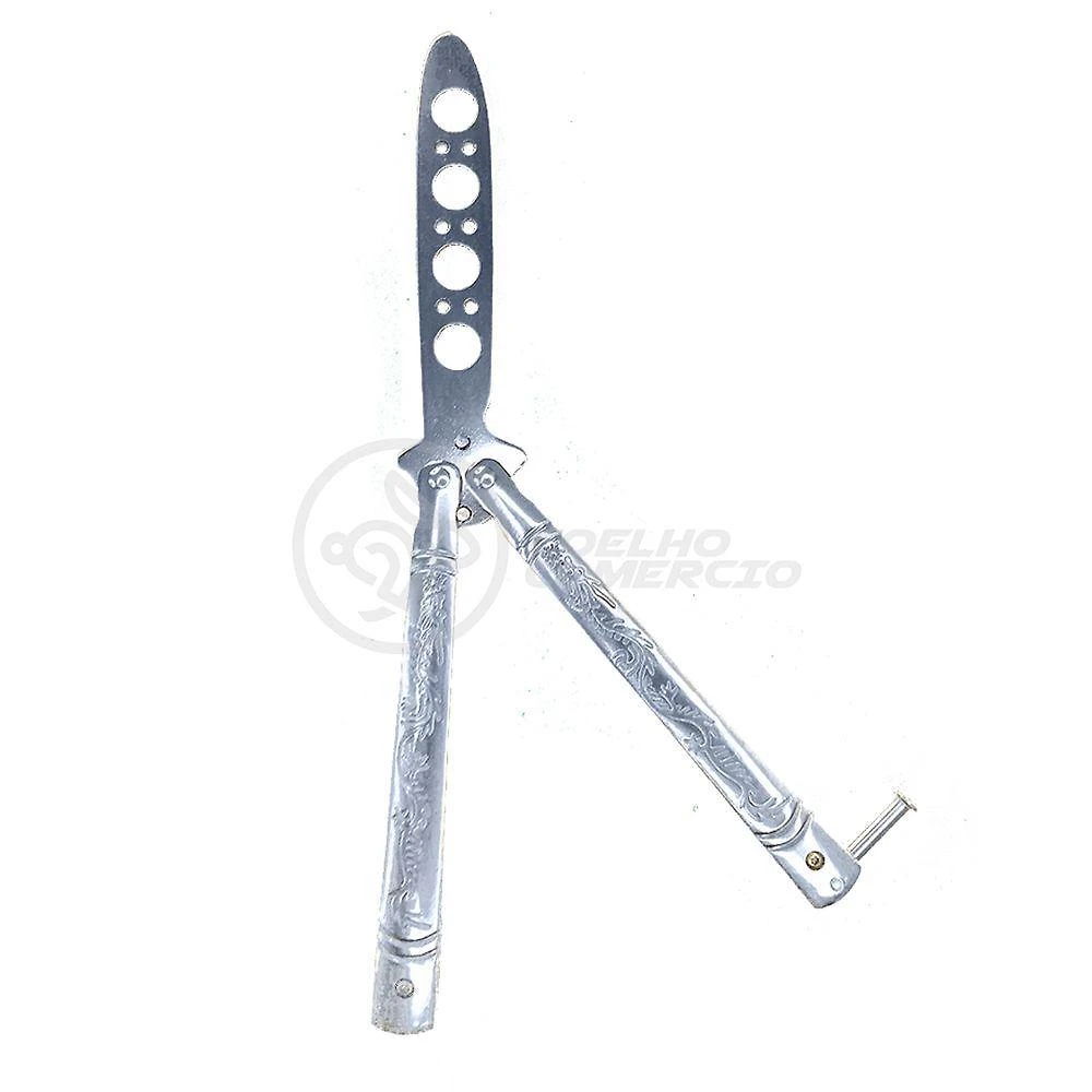 Knife Silver Butterfly Prata Borboleta Dobrável De Aço