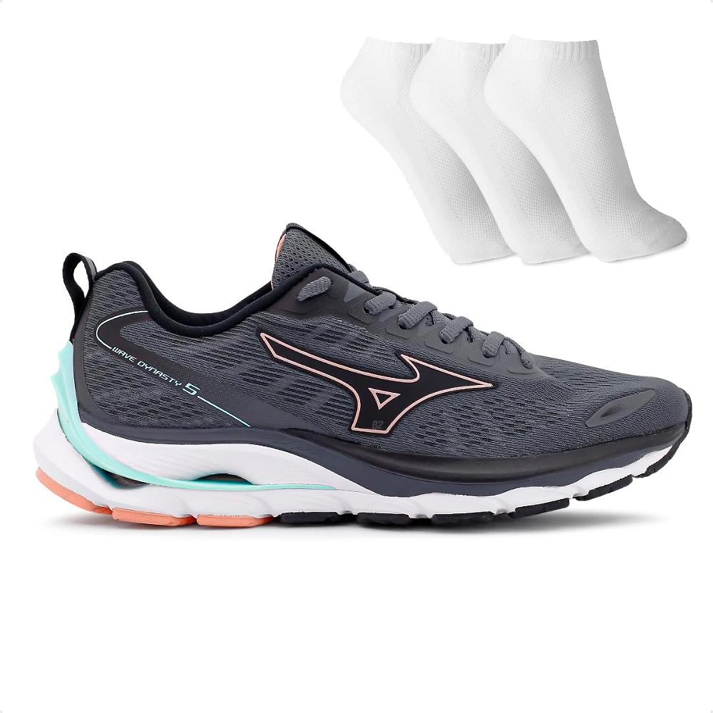 Tênis Mizuno Dynasty 5 Feminino + 3 Pares de Meias