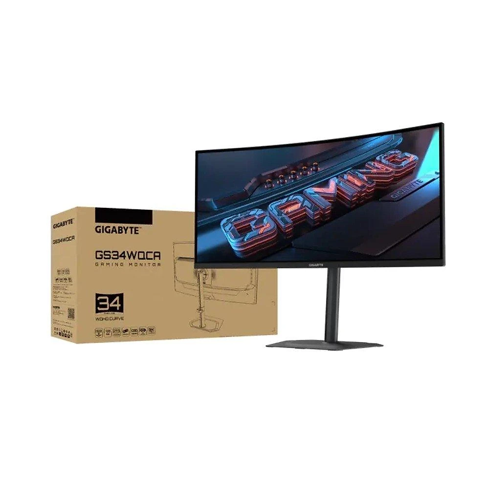 Monitor Gamer Curvo Gigabyte 34", QHD, 120Hz, 1ms, VA, Adaptive-Sync, FreeSync Premium, HDR Ready, Altura Ajustável, Preto - GS34WQCA