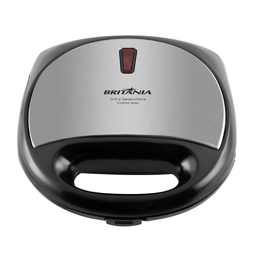Grill E Sanduicheira Crome Inox Britânia Antiaderente 110V