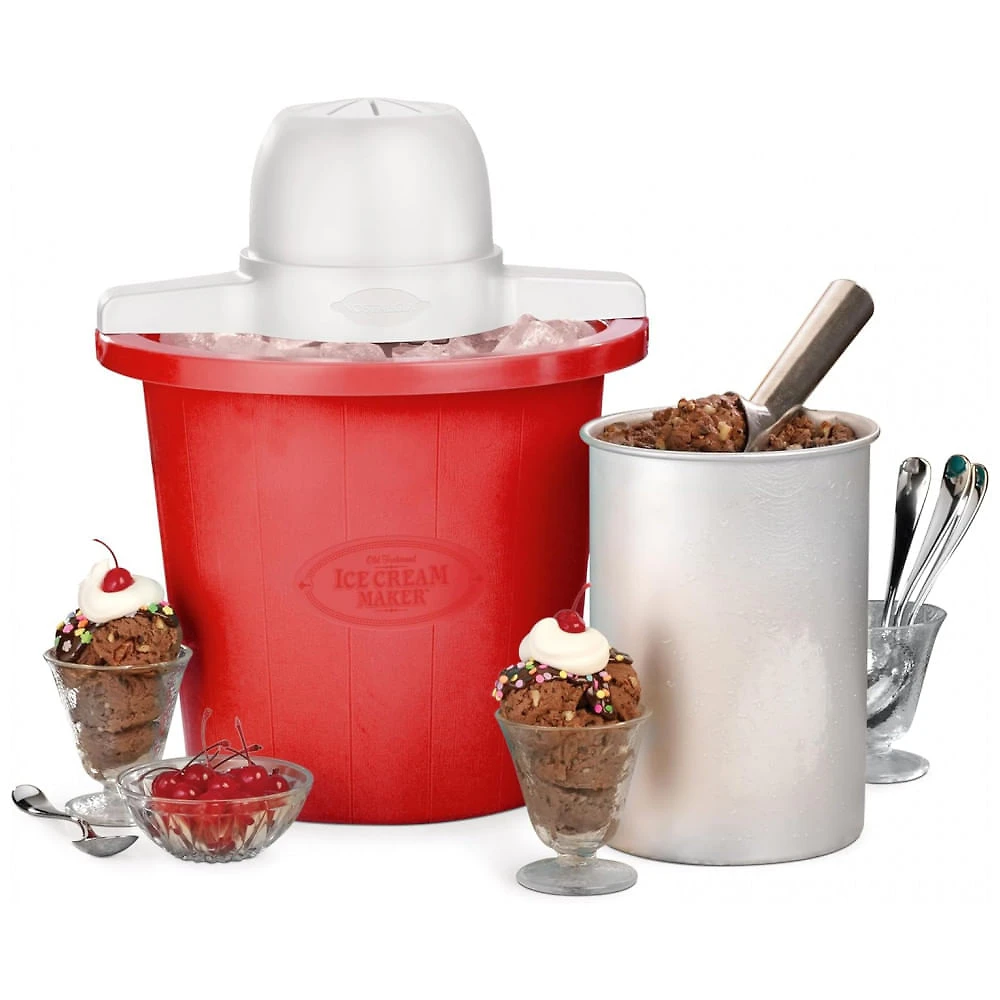 Máquina de Sorvete Elétrica Nostalgia Estilo Parlor, Faça Sorvetes Cremosos, Frozen Yogurt ou Gelato em Minutos, Aparelho Divertido para Cozinha,