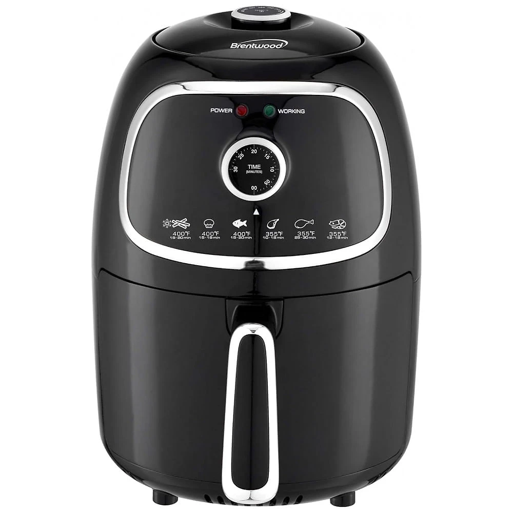 Fritadeira Elétrica Sem Óleo Brentwood Preta 2L Timer e Controle de Temperatura 1200W 110V