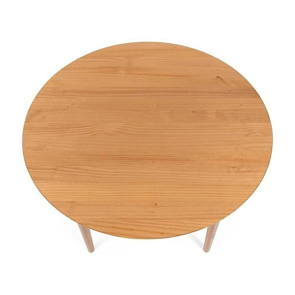 Conjunto Mesa de Jantar Redonda Madeira Maciça com 4 Cadeiras Estofadas Olmo Mel Mel
