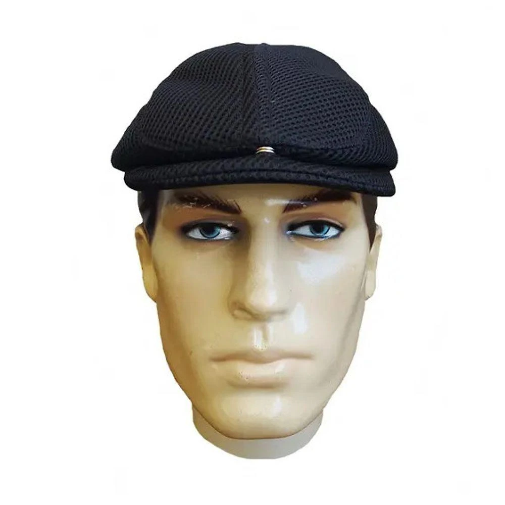 Boné Boina Chapéu Masculina Italiana Pano Macio Com Botão Estilo Celebridade Rede Cor:preto