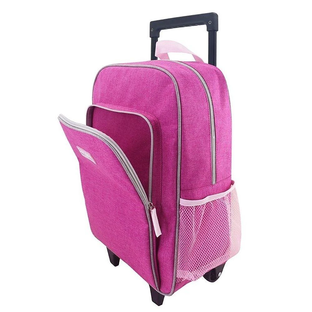 Conjunto Mochila Com Rodinhas Junior E Lancheira Térmica Pink