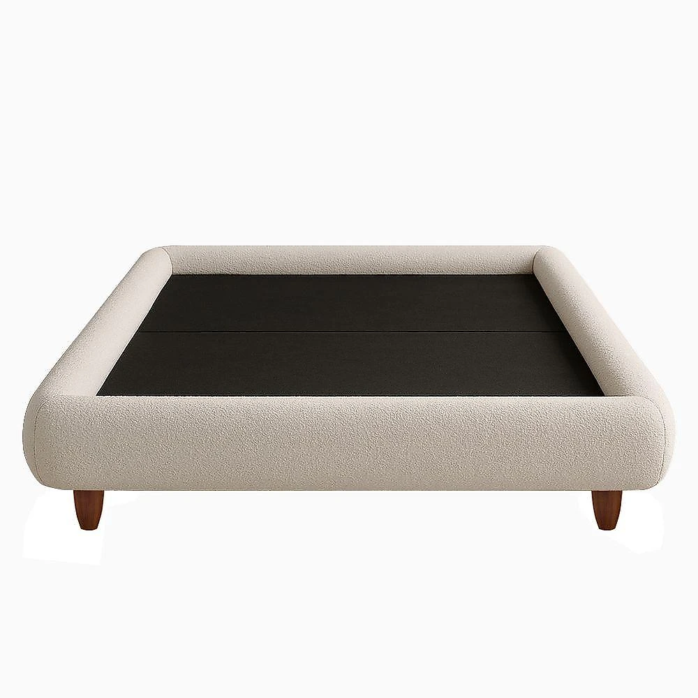 Cama Solteiro Pés Madeira 105cm Emma Bouclé Off White - Nexta Casa