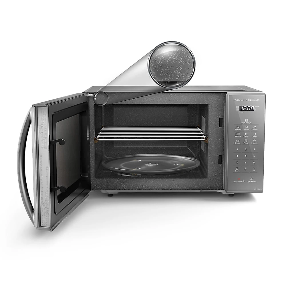 Microondas Panasonic Dupla Refeição 27L Prata - ST55LMRU 110v