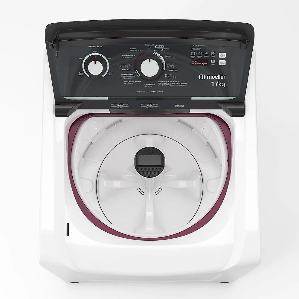 Máquina De Lavar Mueller 17kg Automática Com Ultracentrifugação E Ciclo Rápido Branca MLA17 110V