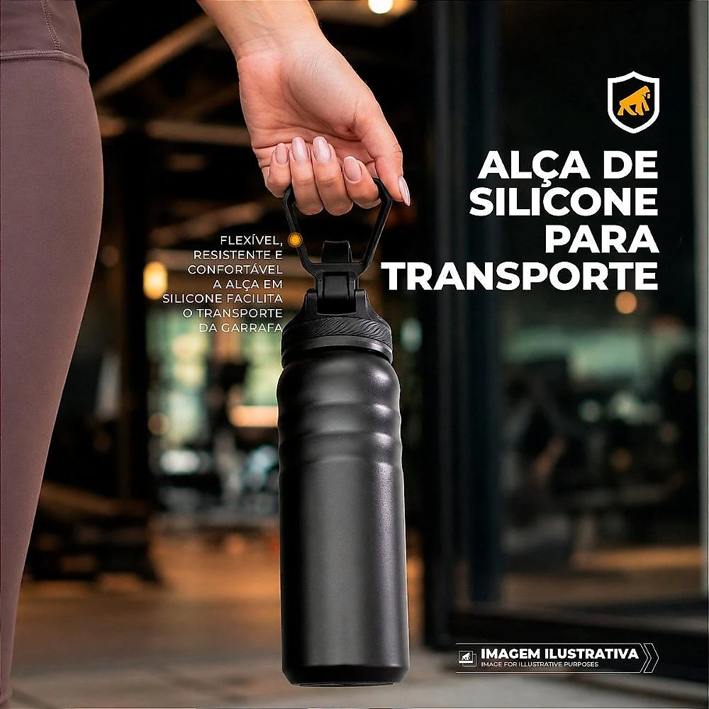 Kit Pochete Ultra Slim + Garrafa Térmica Preta Aço inoxidável de Parede Dupla 700ml - Gshield