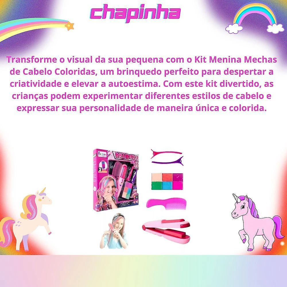 Brinquedo Menina Mechas De Cabelo Colorida Máquina Para Pintar Cabelo