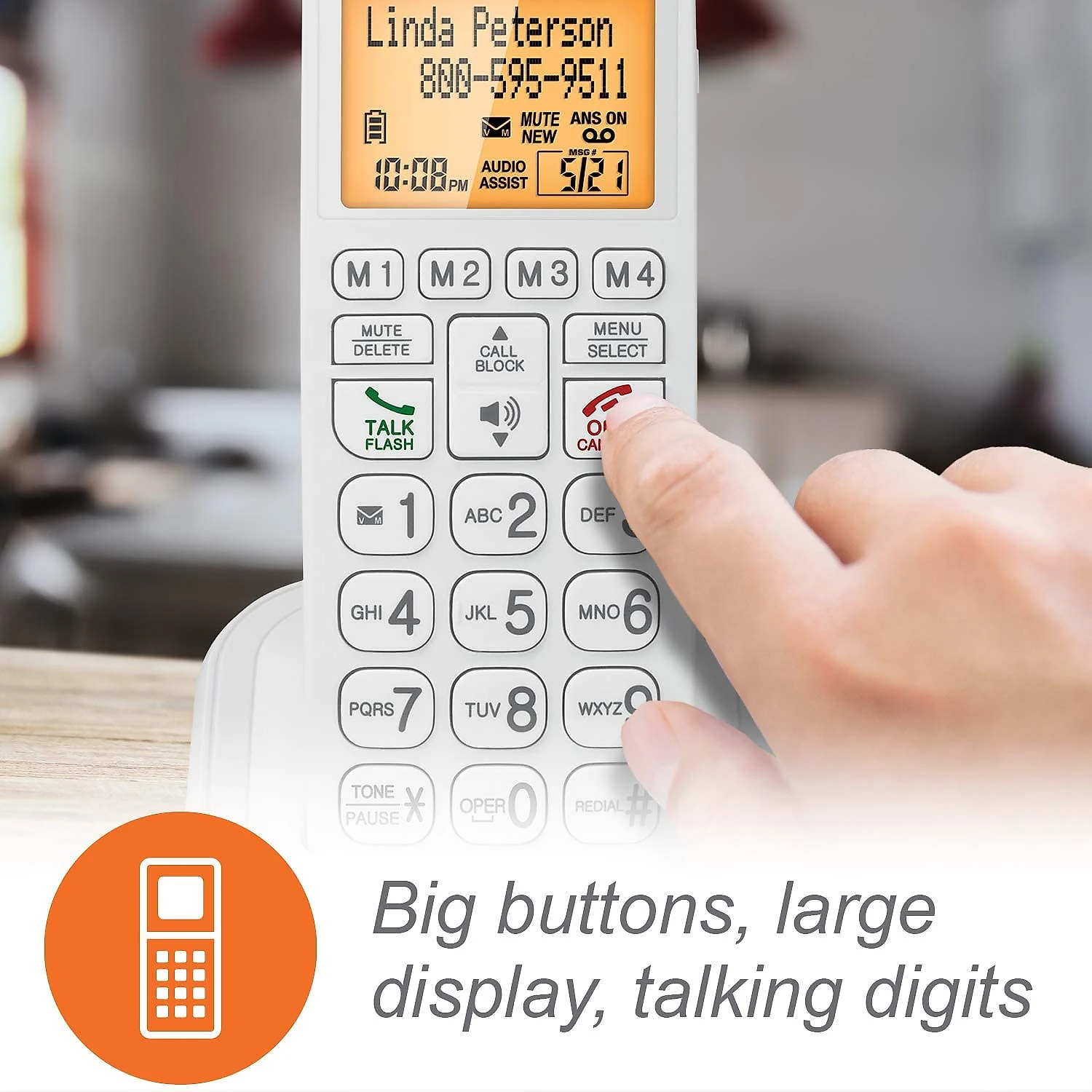 VTech SN5147 Telefone sem Fio Sênior Amplificado com Visor e Botões Grandes 2 Unidades