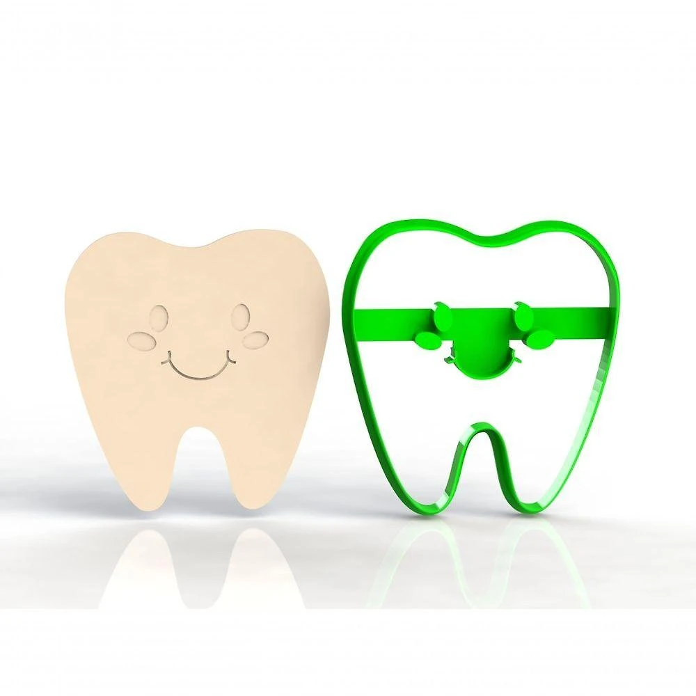Cortador Mod 2 Sorrindo em Plástico PLA 6CM Branco HB Formas e Cortadores