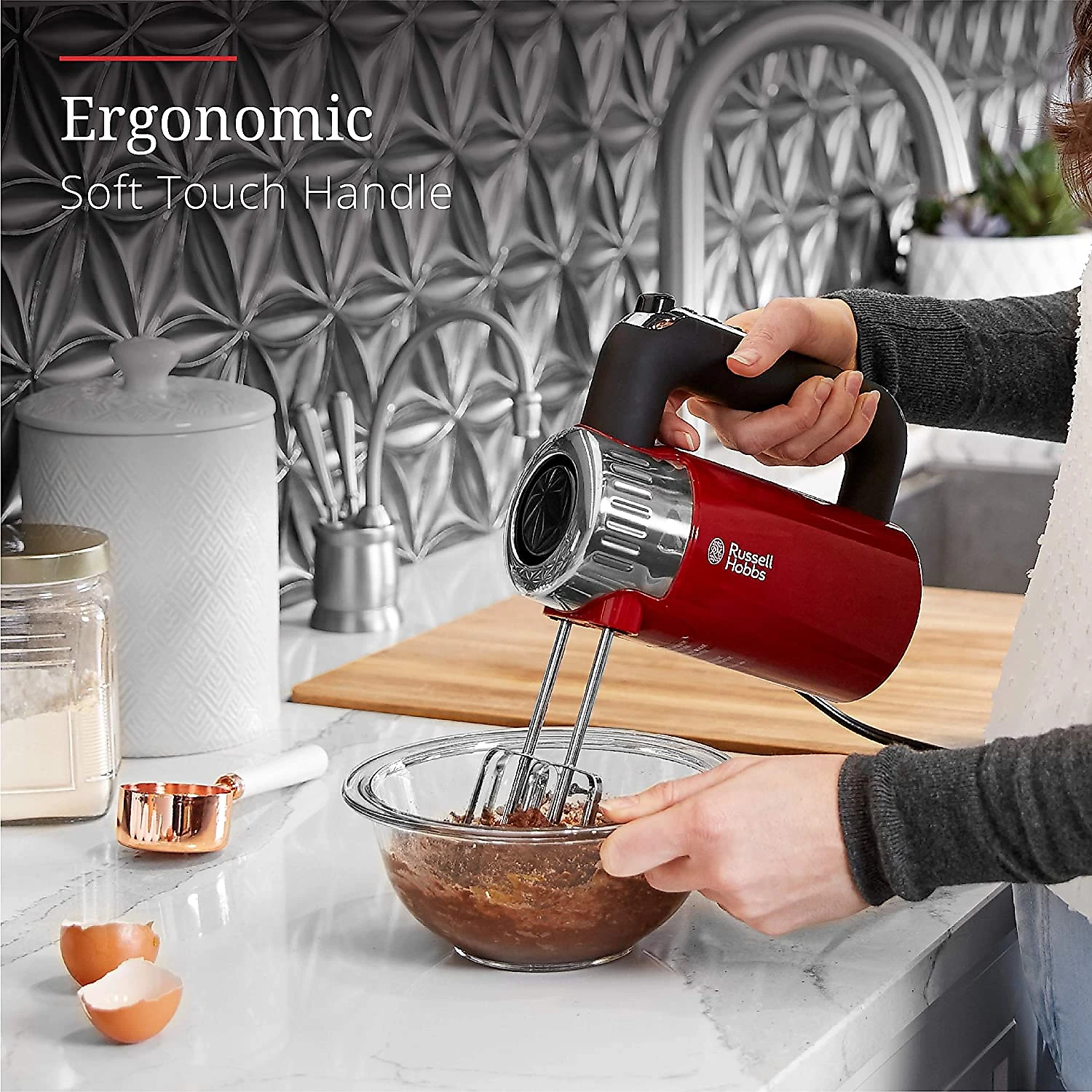 Remington Russell Hobbs Batedeira de Mão Retro 275W 4 velocidades Turbo Vermelho 110