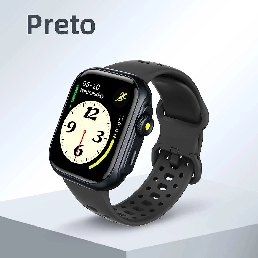 Smartwatch Krikiai Tela 1,85" Hd com Gps Alexa Monitoramento Saúde Bateria 5 Dias Preto