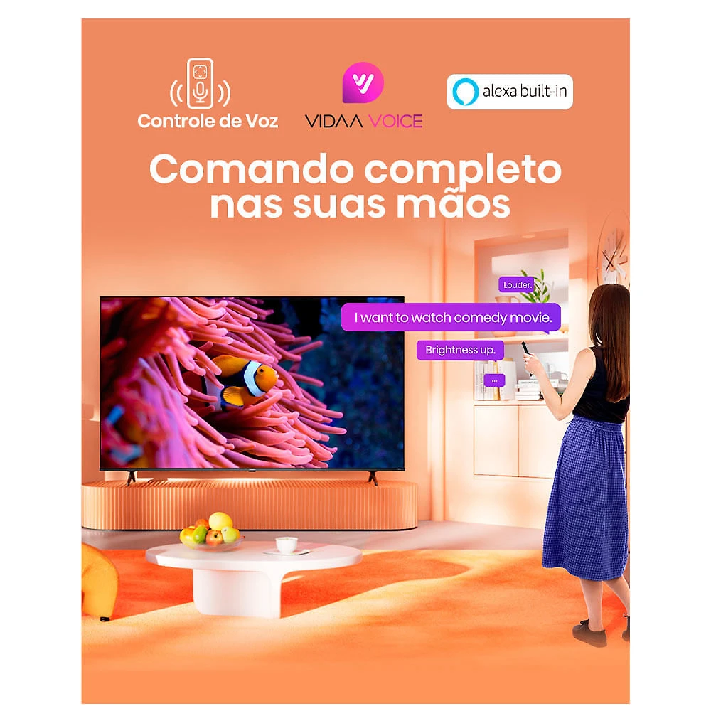 Smart TV Hisense UHD 4K DLED 65" Polegadas 65A6K com Sleep Timer, Entrada HDMI e Wi-Fi Bivolt