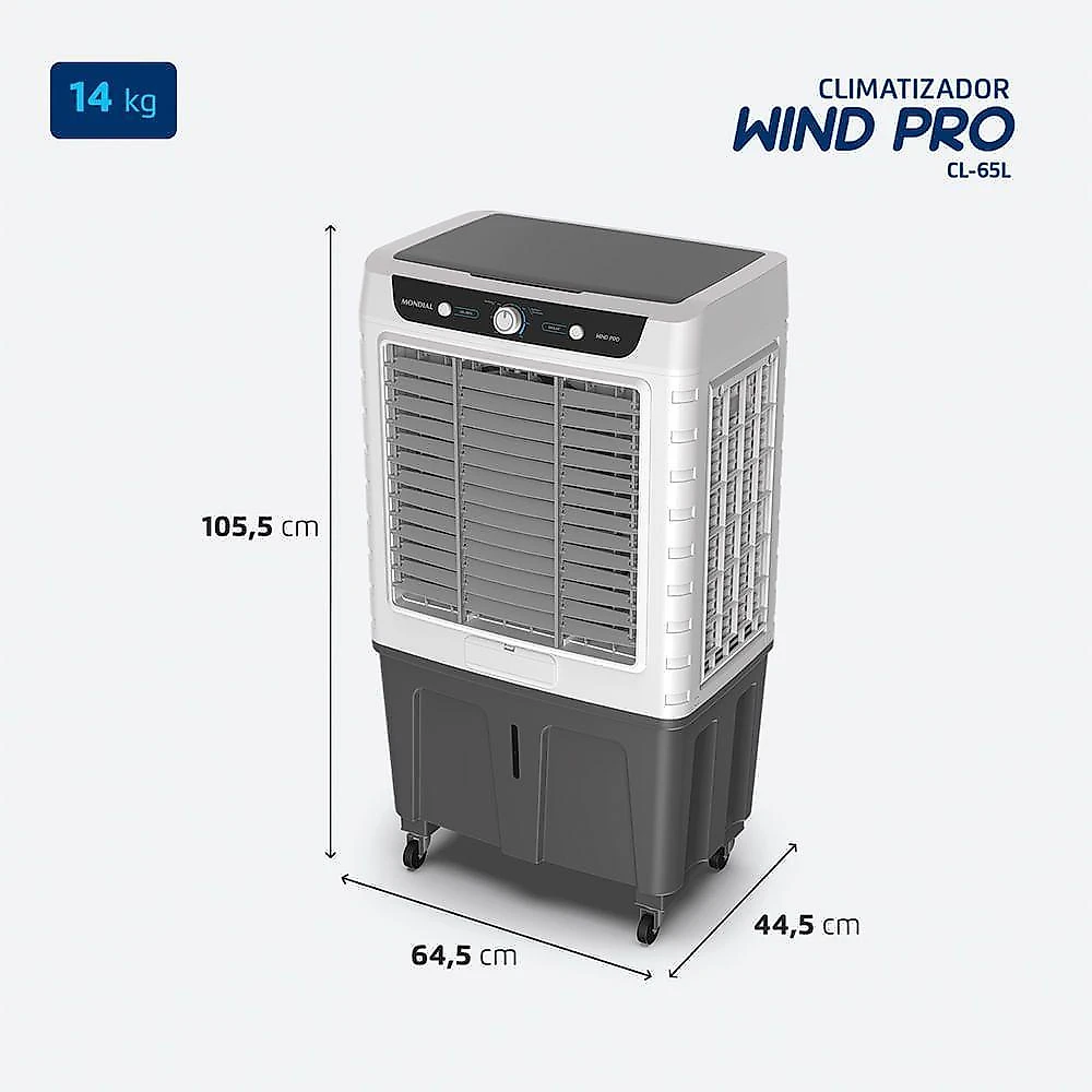 Climatizador Wind Pro Mondial Branco/cinza 260W CL-65L 110V