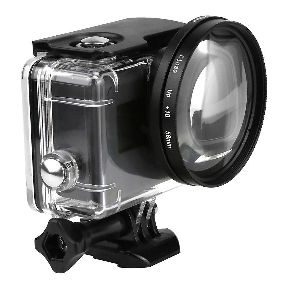 Lente Macro 10X 58mm para Caixa Estanque GoPro 7/6/5 Black