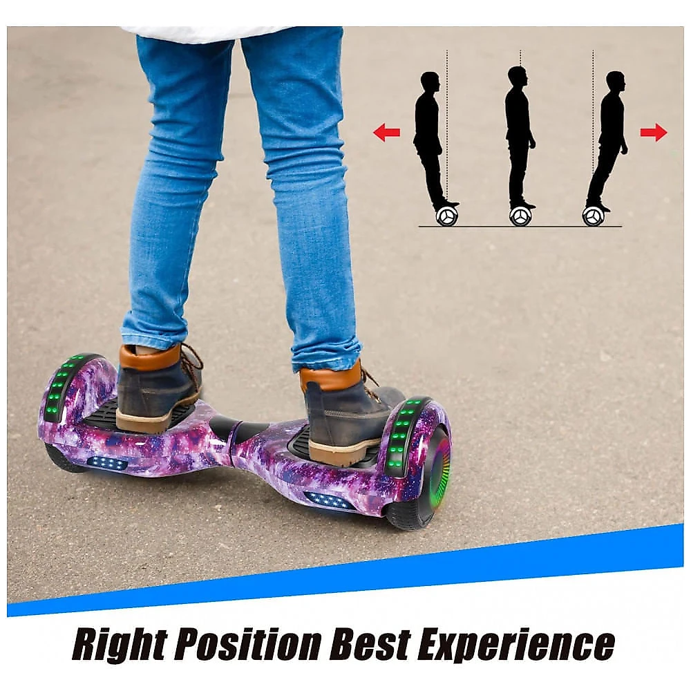 Hoverboard Self Balance FLYING-ANT 6,5" B03 Galaxy Purple com Alto-falante e Luzes de LED