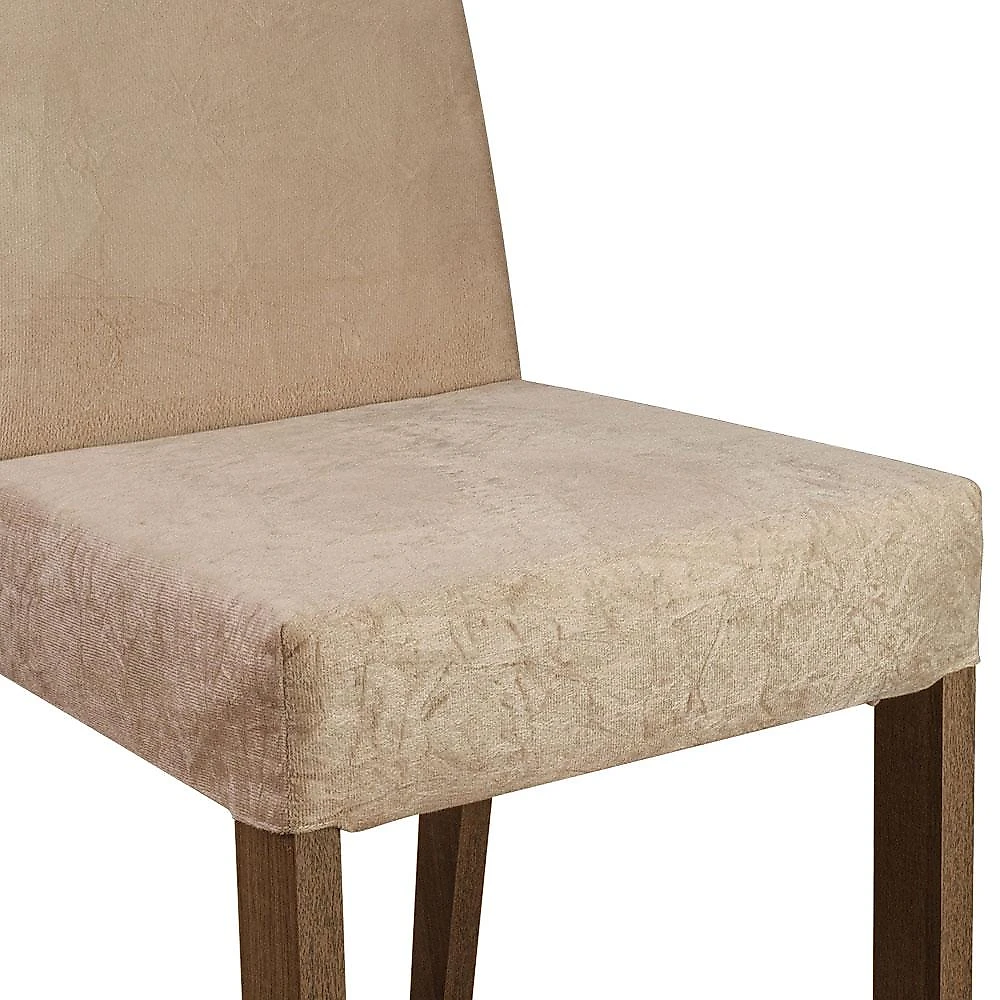 Conjunto Sala de Jantar Madesa Evelin Mesa Tampo de Vidro com 4 Cadeiras Rustic/Crema/Imperial