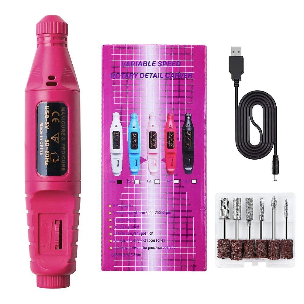 Lixadeira de Unha Elétrica Portátil Bivolt para Manicure com Baixo Ruído Rosa Draik