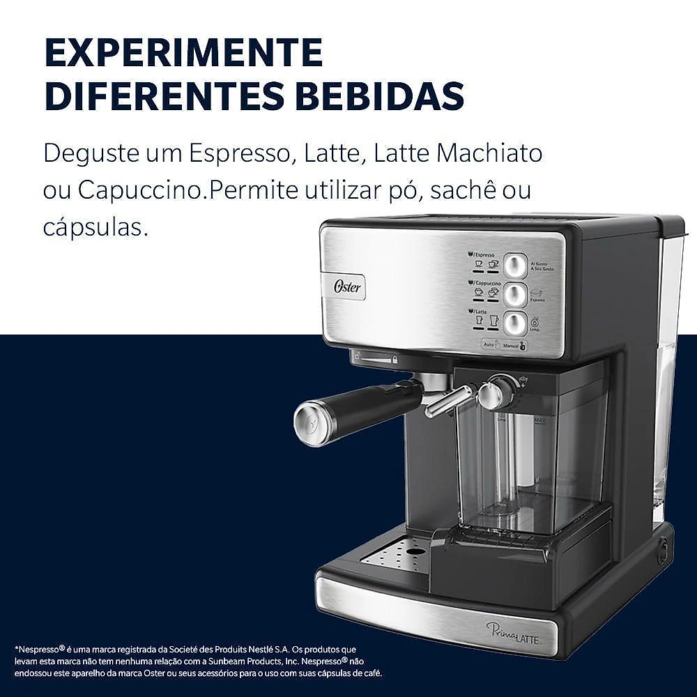 Cafeteira Espresso Oster Nova Primalatte Inox 110V