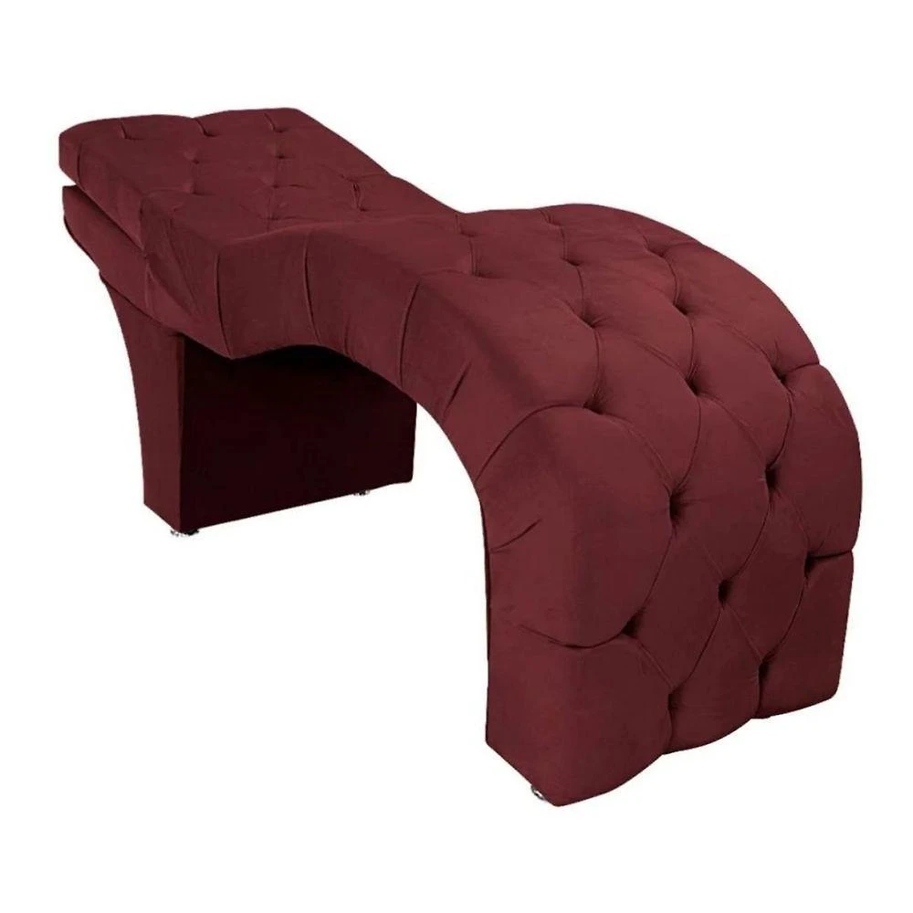 Maca Estética Estofada Reclinável Ergonômica Veludo Eliana Cor:bordô