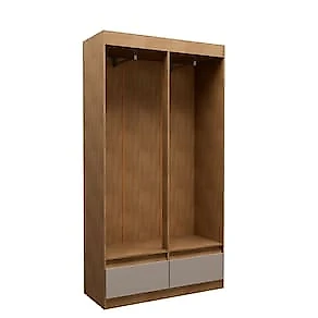 Guarda-Roupa Bartira Zara 4 Portas e 2 Gavetas Avelã/Capuccino
