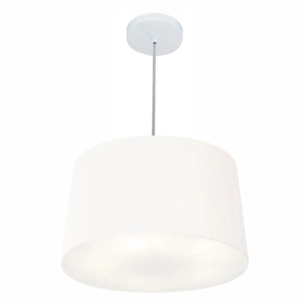 Lustre Pendente Cone Vivare Md-4156 Cúpula Em Tecido 30/45x40cm - Bivolt Branco 127/220v