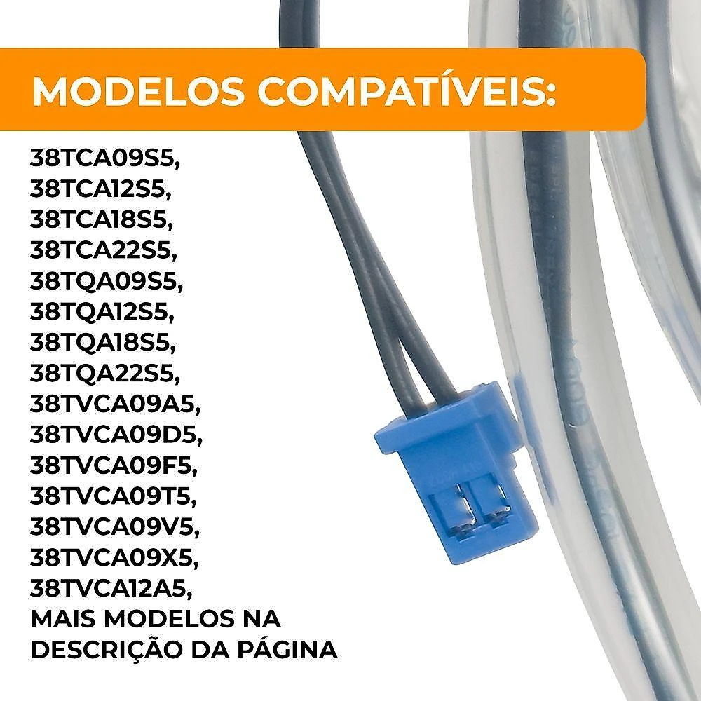 Sensor de Temperatura Condensadora Carrier 82364384 para Ar Condicionado 12 a 22.000 BTUS Bivolt