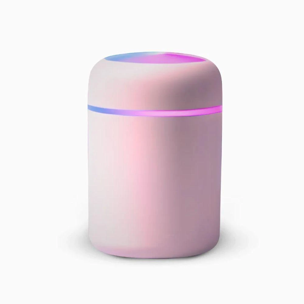 Umidificador de Ar Portátil Usb Rosa 300ML Ultrassônico Utimix Luminária LED Difusor de Aroma
