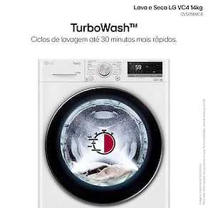 Lava e Seca LG 14Kg/8Kg Smart VC4 com Inteligência Artificial AI DD™ CV5014WC4 - Branca 110V