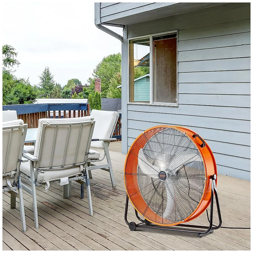 Ventilador Industrial VEVOR 76 cm Laranja, Alta Velocidade, 3 Velocidades, 220W, Modelo HIFANXDRUM30, 110V