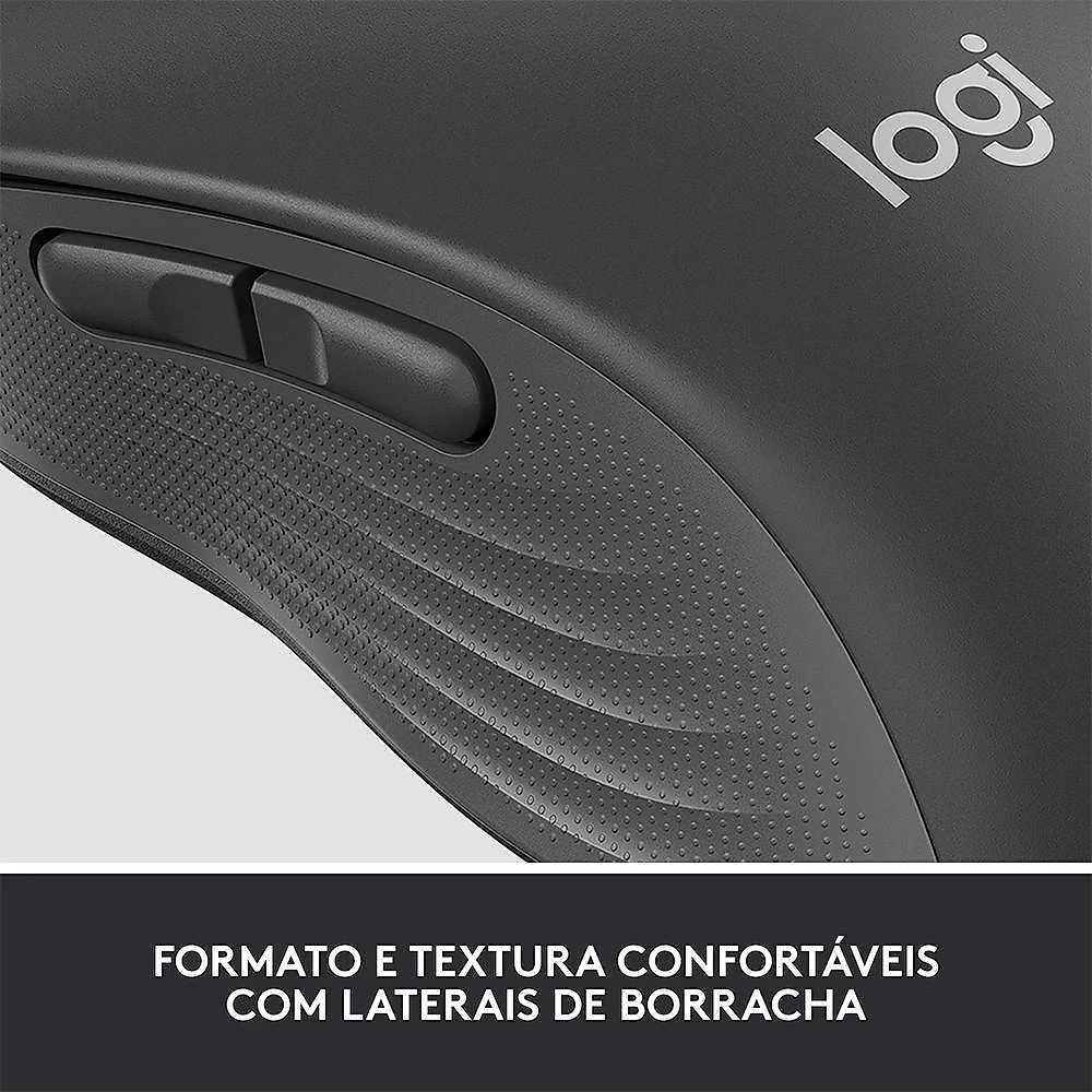 Mouse Sem Fio Logitech Signature M650, 2000 DPI, Compacto, 5 Botões, Silencioso, Bluetooth, USB, Grafite - 910-006250
