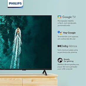 Smart TV 65" 4K Philips 65PUG7419/78 Google TV Comando de Voz Dolby Atmos