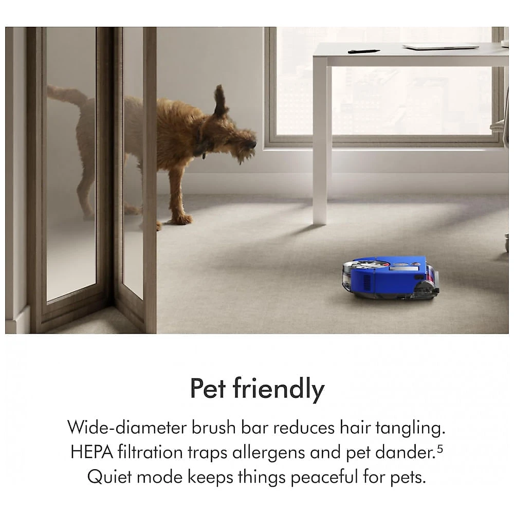 Robô Aspirador Dyson 360 Vis Nav Azul com Navegação 360° e Filtro HEPA 65 Minutos de Autonomia