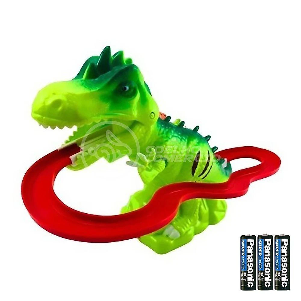 Kit Brinquedo Pista Animal Prehistoric The Tunnel com Som e Luz Verde Smart Bracelet