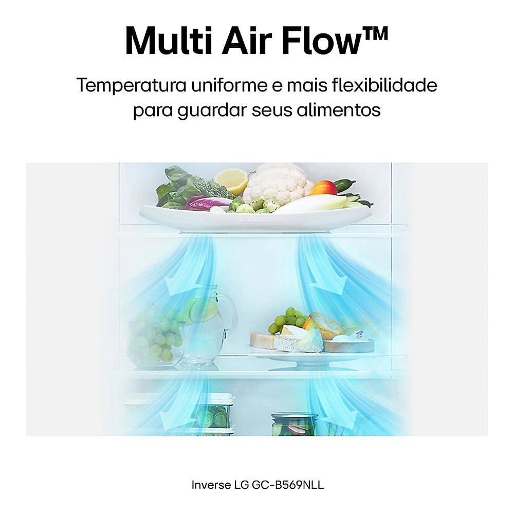 Refrigerador Inverse LG de 02 Portas Frost Free com 451 Litros Platinum Inox - GCB569NLL 110