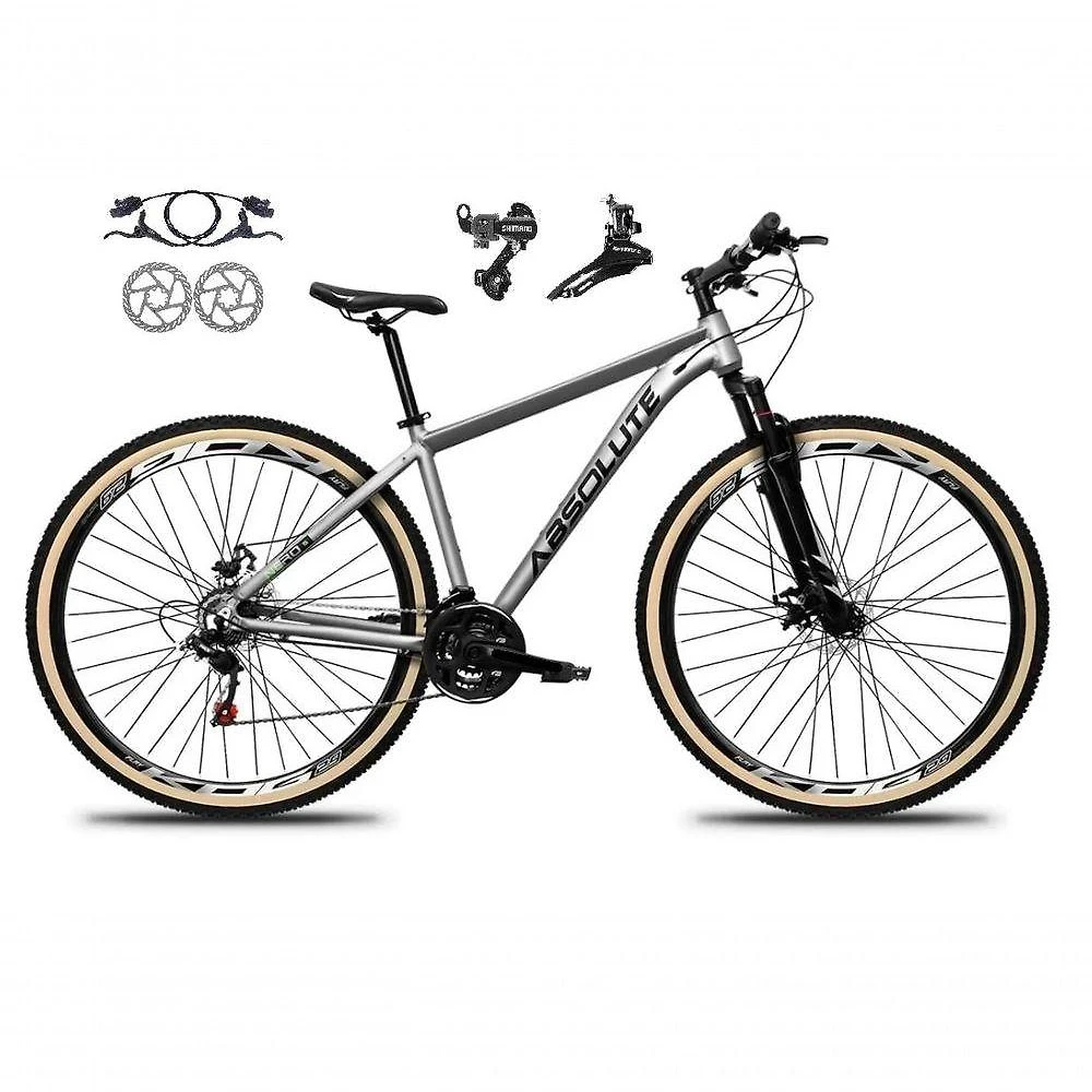 Bicicleta Aro 29 Absolute Nero 5 Alumínio 24v Câmbios Shimano Freio A Disco Hidráulico cinza Tam: 15