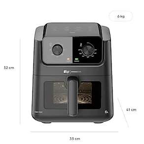 Fritadeira Elétrica Air Fryer Wap AF02 6L 1500W Luz Interna Antiaderente Graystone 110V