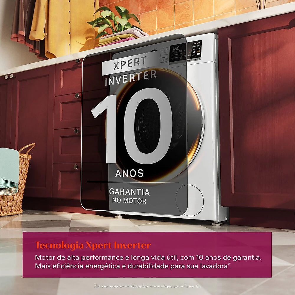 Lava e Seca Brastemp 14 kg/8 kg Lavagem e Secagem Inteligentes, Branca BNO14AB Branco - 110V