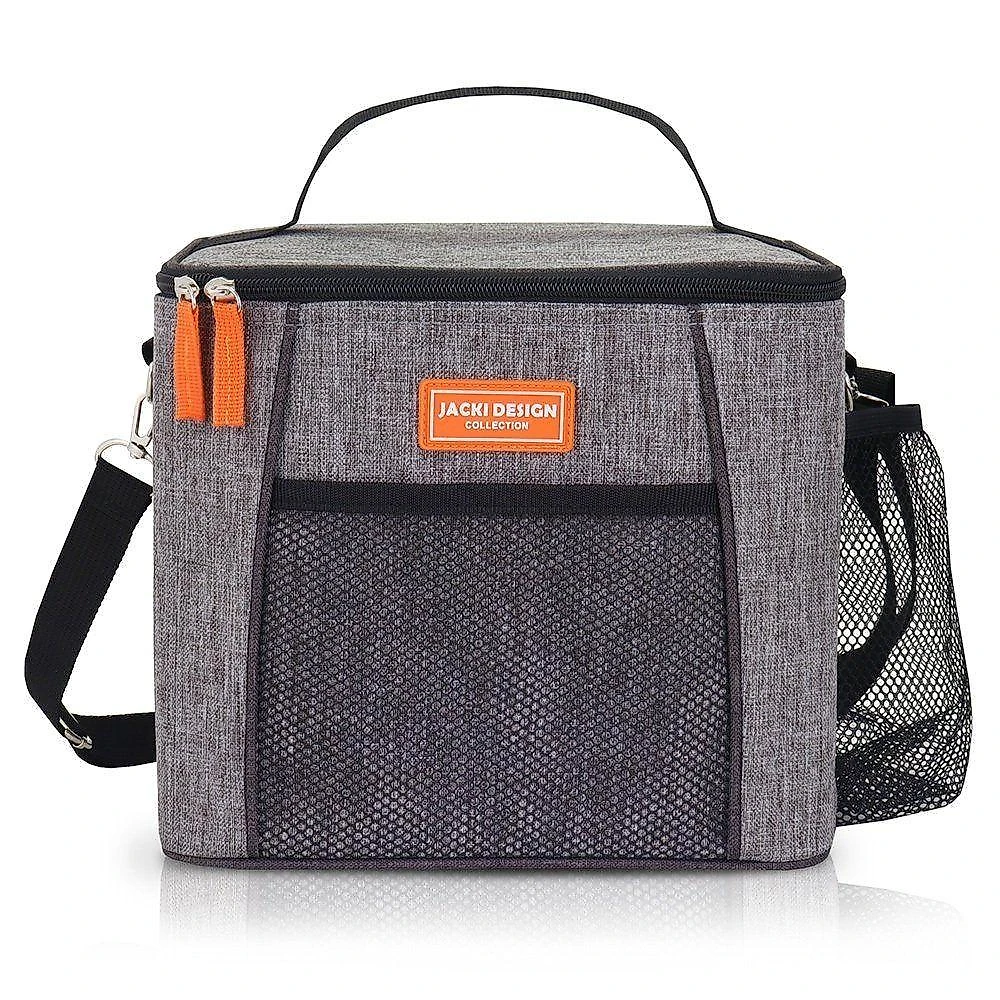 Kit Bolsa Térmica, Marmita, Garrafa 1l, Porta Talheres Vibe Cinza