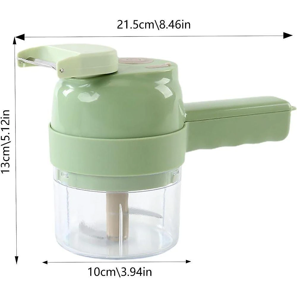 Mini Processador Elétrico Portátil Carisma Triturador e Cortador 4x1 Verde Usb